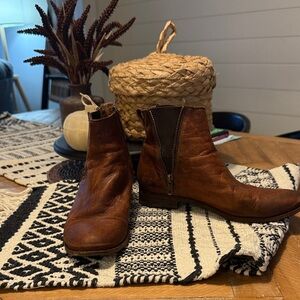 Frye Chestnut Leather Ankle Booties